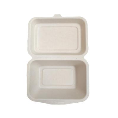 China Eco Friendly Disposable Bagasse Clamshell Disposable Lunch Box for sale