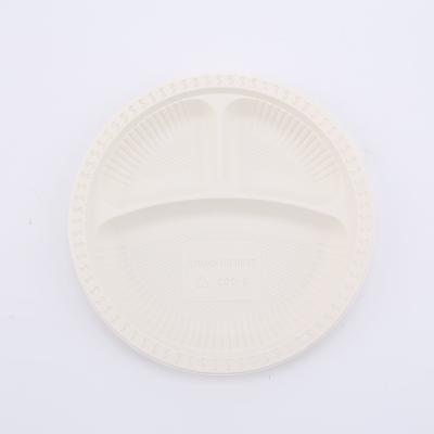 China Disposable Biodegradable 9 Inch 3 Compartment Dish for sale