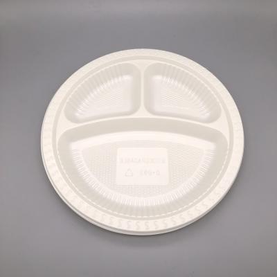 China Disposable 9 Inch 3 Compartment CPLA Disposable Biodegradable Dish 9 for sale