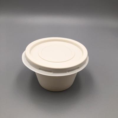 China 4oz Disposable Biodegradable Cornstarch Sauce Cups With Lids for sale