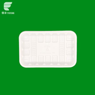 China Disposable Cornstarch Meal Corn Tray 210x135mm Biodegradable Disposable for sale