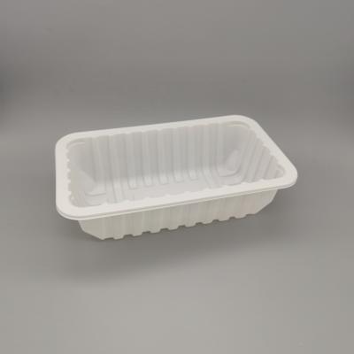 China Sustainable Compostable PLA Rectangle Bread Toast Eco Friendly Heat Resistant Tray for sale