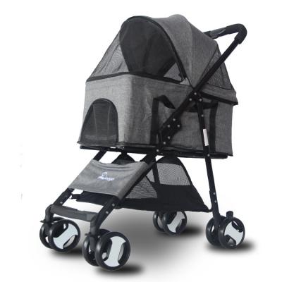 China High Quality Detachable Factory 4 Wheels Canvas Stroller Hubei Pet Stroller for sale