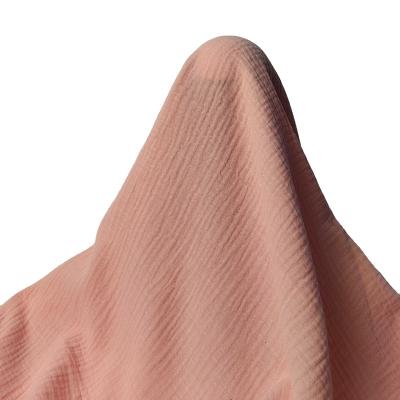 China Anti Pill Color Wear Customized Well Received Breathable Soft And Comfortable Pink Solid For Clothing Loose 100%Cotton Crepe for sale