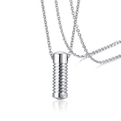 China Pets Wholesale Women's Openable Threaded Openable Perfume Bottle Pendant Stainless Steel Pet Urn Necklace for sale