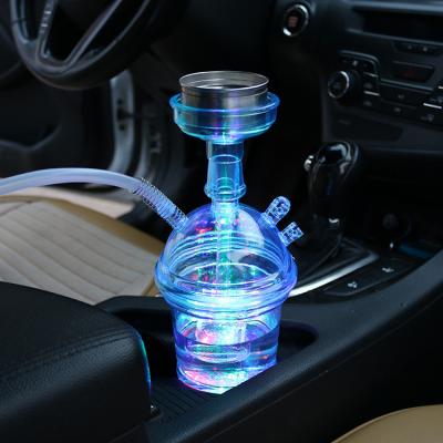 China Chicha Light Travel Factory Brass Portable Led Hookah Shisha Hookah Shisha Smoking Custom Cup For Car for sale