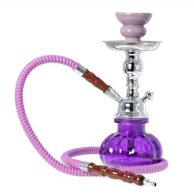 China Detachable 26CM Multicolor Metal Smoking Set Shisha Glass Hookahs Portable Brass Hookah for sale