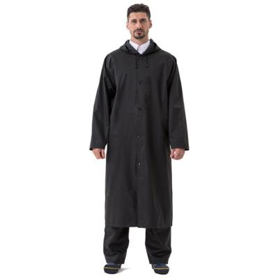 China 100% Work Windproof Gear Single Layer Waterproof Rain Coat With Large Hat Outdoor Police Military Raincoat for sale