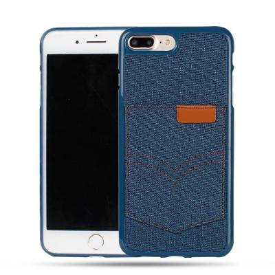 China Card Slot Cover Case Pocket Jeans Pattern PU Leather Phone Bag Card Slot Cover Case For iPhone 7 7plus for sale