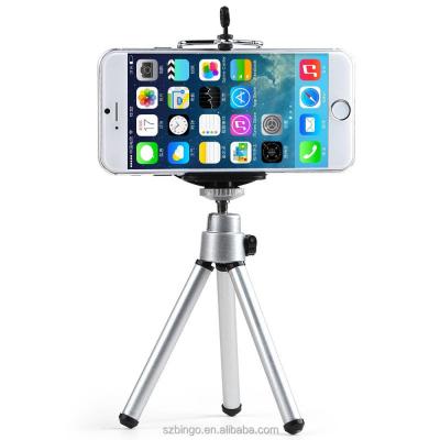 China Mini Universal 360 Adjustable Selfie Tripod Phone Holder Rotating Stand Mount Bracket For Mobile Phone Camera for sale