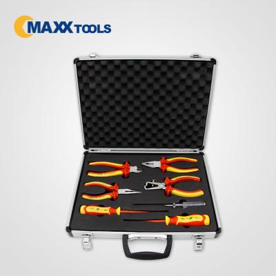 China Professional Electrician Tool 7pcs VDE Hand Tools Tool Kit In Aluminum Case for sale