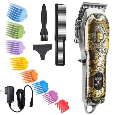 China Strong Power RESUXI Logo Barber Wireless Custom Gold All Metal Professional Waterproof Body Clipper Ornate Hair Trimmer for sale