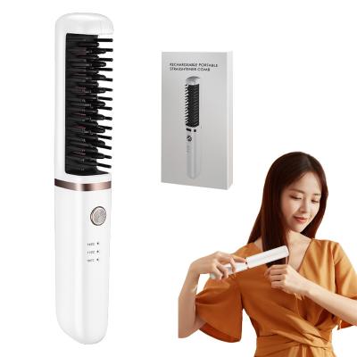 China Professional Resuxi LM127 Mini Car Cordless Hair Straightening Brush Comb For Travel for sale