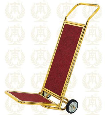 China Hotel Luggage Trolley Gold Room Service Equipments 450*540*1200mm for sale