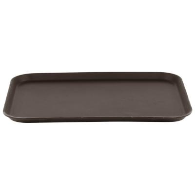 China Brown Room Service Equipments , Oblong Non - Skid Fiberglass Room Service Tray 38 x 51.5cm for sale