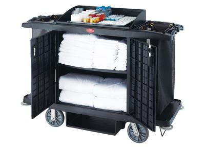 China Black / Grey Room Service Equipments / Hotel Room Supplies 2 Shelves Transport Cart for sale