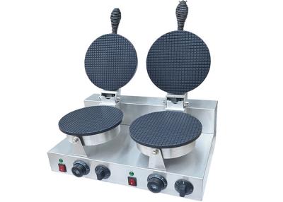 China De Kegelbaker van de roestvrij staalwafel Non-Stick Machine 2-plaat, Snackbarmateriaal Te koop