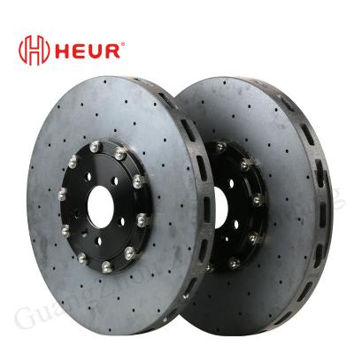 China HEUR Front Brake Kit Ceramic Carbon Rotors (Refit) 390*36MM For Nissan GTR35/32 for sale