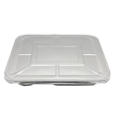 China Food Grade Disposable Aluminum Foil Tray With Plastic Lid Kitchen Take Away Airtight Food Storage Packaging Containers Heating Lunch Box for sale