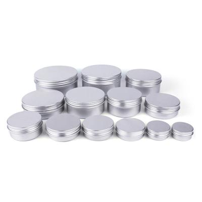 China Durable 5ml 10ml 20ml 30ml 50ml 60ml 80ml 100ml 120ml 150ml 180ml Round Cosmetic Containers With Screw Lid Aluminum Cans Jar for sale