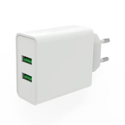 China Mobile Phone kc Certified White 2USB QC3.0 36W High Quality Fast Wall Charger for sale