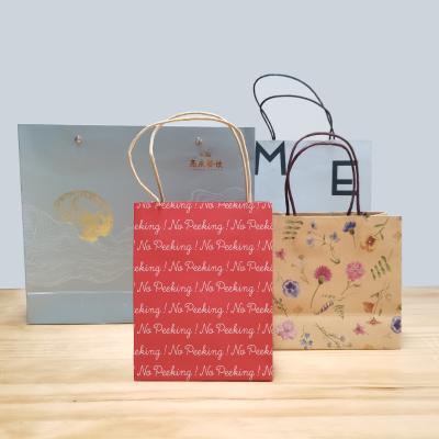 China Hongjiang Handmade Custom Printed Paper Bag With Logo Wholesale Factory Supplier Luxury Gift Paper Shopping Bags for sale