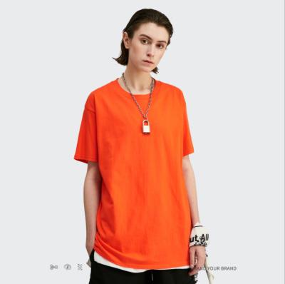 China Anti-wrinkle new design luxury quality cotton loose fit little drop shoulder brand white men's oversized T-shirt for sale