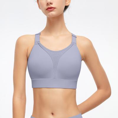 China High Quality Running Fitness QUICK DRY Mesh Cross Back Yoga Bra Sports Bra Tight And Comfortable High Impact Support Bra for sale