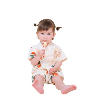 China Single Breasted Short Sleeve Newborn Rompers Baby Boy and Girl Underwear Maid Sale Baby Kimono Romper Summer Cotton Baby Romper for sale