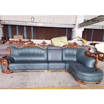 China Other Hot-selling sofas in ebony leather antique wooden living room sofa Southeast Asia L-shaped sofa for sale