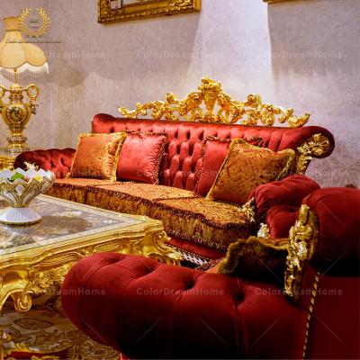 China New Arrival Adjustable Handcrafted Furniture Living Room Furniture Baroque Royal Sofa Set (Other) for sale