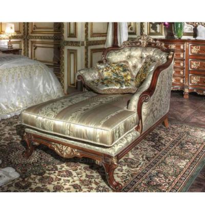 China French Style Living Room Fabric Chaise Lounge Extended Antique Sofa for sale