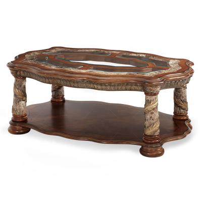 China Coffee table design classic American country style living room handmade glass top coffee tables for sale