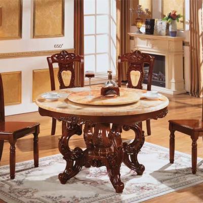 China 2017 New Arrive Euro Furniture German Round Dining Tables Solid Wood Dining Room Furniture for sale