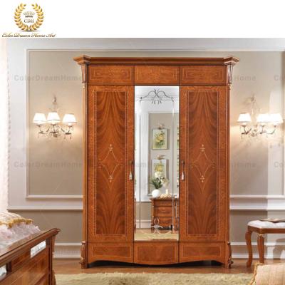 China (Size)Adjustable Luxury Wooden Wardrobe With Mirror Bedroom Furniture for sale