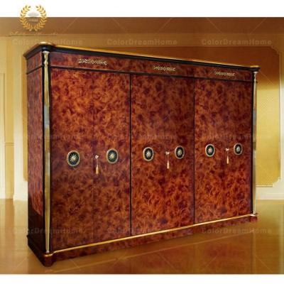 China French Design Wooden Bedroom Wardrobe Closets 6 Door Solid Wood Antique Wardrobe for sale