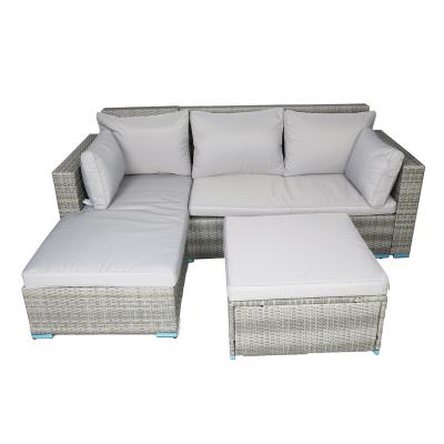 China Outdoor Patio Modern L Shaped Chair Furniture Rattan Rattan Garden Furniture Set for sale