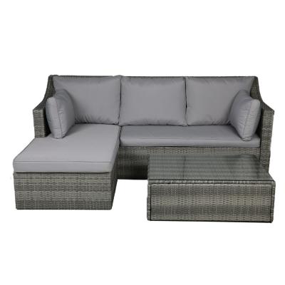 China Wholesale Luxury Natural Outdoor Garden Sofa Rattan Sofa Modern Yard Furniture Set for sale