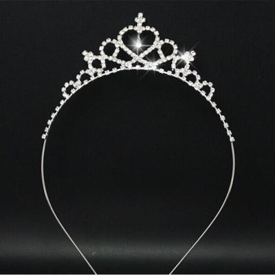 China Beautiful Popular Wholesale Princess Crown Tiara Hair Band Plastic Diamond Headband Hair Accessories Gift for Girls for sale