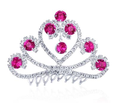 China Fashionable Wholesale Crystal Tiaras Beauty Pageant Rhinestone Factory Frozen Tiara Crowns for sale