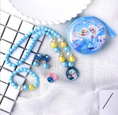 China Wholesale CLASSIC Children Hair Accessories Girls Necklace Bracelet Jewelry Set Aisha Jewelry Ring Acrylic Earrings For Kids for sale