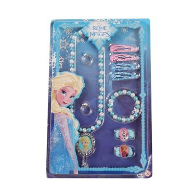 China Wholesale Cute Kids Necklace Set Stylish Baby Plastic Bead Bracelet Jewelry Ring Earring Gift Set For Kids for sale