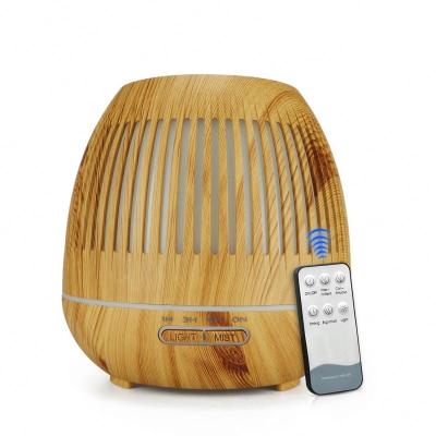 China Hotel Remote Controller Hot Sale 400ml Wood Grain Mist Wood Grain Ultrasonic Aroma Essential Oil Diffuser Cool Cool Air Humidifier for sale