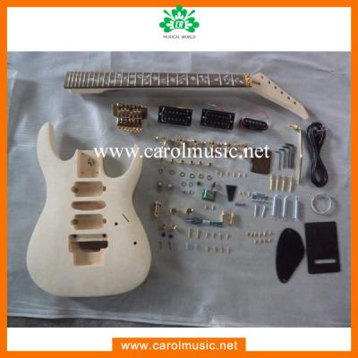 China Basswood With Quilted Unfinished Fresh Shaped Maple Top GK065 Electric Guitar Kits for sale