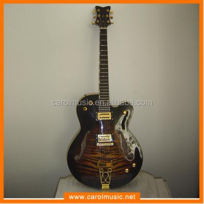 China Wholesale China Basswood EHG007 Semi Hollow Body Electric Guitar With Flamed Maple Top for sale