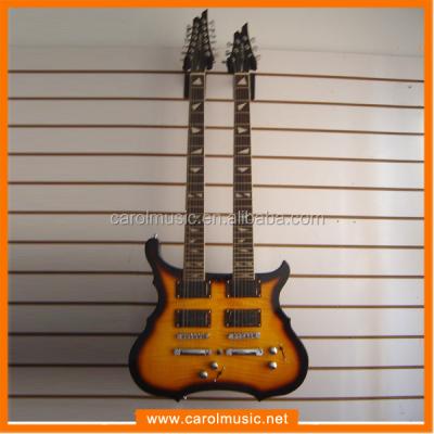 China Basswood EDB004 China Factory Double Top Maple Neck Flamed Electric Guitar for sale