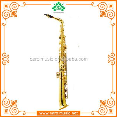 China Gold Lacquer AS501Professional Straight Bb Key Alto Saxophone for sale