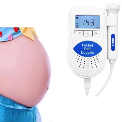 China Pregnancy Women Pocket Baby Fetal Backlit Monitor LCD Probe Monitor Doppler Free Freeze for sale