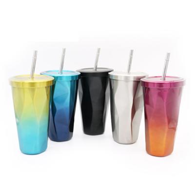 China 500ml Stainless Steel PORTABLE 500ml Wall Vacuum Insulation Double Cup Insulated 18/8 Double Tumbler for sale