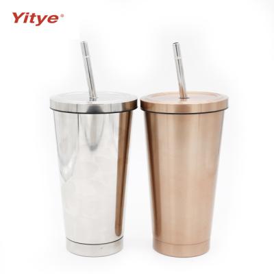 China Disposable Cola Beer Coffee Mug Insulated Tumblers Silver Sublimation Blanks Stainless Steel USA 17oz Space Business Straight Luxury Beer for sale